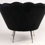Armchairs - Fleur Velvet Armchair in Black – Floral Elegance and Comfort - JP2B DECORATION