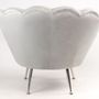 Fauteuils - Fauteuil Fleur Gris en Velours – Élégance et Confort Chic - JP2B DECORATION