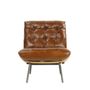 Fauteuils - Fauteuil Jansen cuir vieilli, style vintage années 70, pieds métal - JP2B DECORATION
