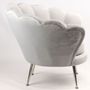 Fauteuils - Fauteuil Fleur Gris en Velours – Élégance et Confort Chic - JP2B DECORATION