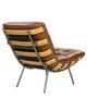 Fauteuils - Fauteuil Jansen cuir vieilli, style vintage années 70, pieds métal - JP2B DECORATION