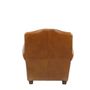 Fauteuils - Fauteuil Club Charleston cuir Havana, dossier arrondi, style classique - JP2B DECORATION