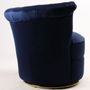 Fauteuils - Fauteuil Swan Bleu - Design compact et pivotant en velours - JP2B DECORATION