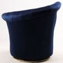 Fauteuils - Fauteuil Swan Bleu - Design compact et pivotant en velours - JP2B DECORATION