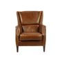 Fauteuils - Fauteuil Library cuir Havana, assise large et confortable, style classique - JP2B DECORATION