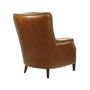 Fauteuils - Fauteuil Library cuir Havana, assise large et confortable, style classique - JP2B DECORATION
