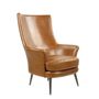 Armchairs - Tampa Armchair, Havana leather, large and comfortable, classic design - JP2B DECORATION