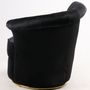 Armchairs - Swan Black Armchair - Compact and Swivel Velvet Design - JP2B DECORATION