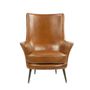 Armchairs - Tampa Armchair, Havana leather, large and comfortable, classic design - JP2B DECORATION