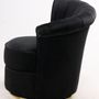 Armchairs - Swan Black Armchair - Compact and Swivel Velvet Design - JP2B DECORATION