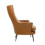 Armchairs - Tampa Armchair, Havana leather, large and comfortable, classic design - JP2B DECORATION