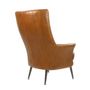 Armchairs - Tampa Armchair, Havana leather, large and comfortable, classic design - JP2B DECORATION