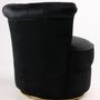 Armchairs - Swan Black Armchair - Compact and Swivel Velvet Design - JP2B DECORATION