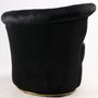 Armchairs - Swan Black Armchair - Compact and Swivel Velvet Design - JP2B DECORATION