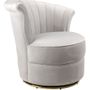 Armchairs - Swan Grey Armchair - Compact and Swivel Velvet Design - JP2B DECORATION