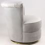 Armchairs - Swan Grey Armchair - Compact and Swivel Velvet Design - JP2B DECORATION