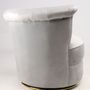 Armchairs - Swan Grey Armchair - Compact and Swivel Velvet Design - JP2B DECORATION