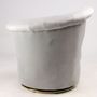 Armchairs - Swan Grey Armchair - Compact and Swivel Velvet Design - JP2B DECORATION
