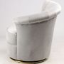 Armchairs - Swan Grey Armchair - Compact and Swivel Velvet Design - JP2B DECORATION