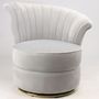 Armchairs - Swan Grey Armchair - Compact and Swivel Velvet Design - JP2B DECORATION
