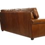 Armchairs - Oregon Sofa Bed in Havana leather, convertible and elegant - JP2B DECORATION