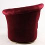Fauteuils - Fauteuil Velours Rouge - Design compact et pivotant - JP2B DECORATION