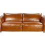 Armchairs - Wheter Sofa in Havana Leather, 3-Seater, Robust and Elegant Design - JP2B DECORATION
