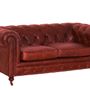 Canapés - Canapé Chesterfield Cigare 2 places en cuir véritable, design vintage - JP2B DECORATION