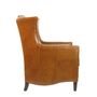 Fauteuils - Fauteuil Palmiers cuir Havana, design élégant et confortable - JP2B DECORATION