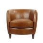 Armchairs - Roly Armchair in Havana Leather, compact and refined - JP2B DECORATION