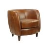 Armchairs - Roly Armchair in Havana Leather, compact and refined - JP2B DECORATION