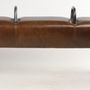 Stools - Billy Elliot 3-seater bench in genuine leather, vintage gym horse style - JP2B DECORATION