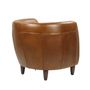 Armchairs - Roly Armchair in Havana Leather, compact and refined - JP2B DECORATION