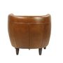 Armchairs - Roly Armchair in Havana Leather, compact and refined - JP2B DECORATION