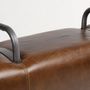 Stools - Billy Elliot 3-seater bench in genuine leather, vintage gym horse style - JP2B DECORATION