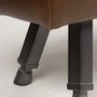 Stools - Billy Elliot 3-seater bench in genuine leather, vintage gym horse style - JP2B DECORATION