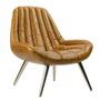 Fauteuils - Fauteuil Seventeen en cuir véritable, style vintage années 70 - JP2B DECORATION