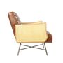 Fauteuils - Fauteuil en cuir et cannage, design moderne, assise confortable - JP2B DECORATION