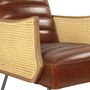 Fauteuils - Fauteuil en cuir et cannage, design moderne, assise confortable - JP2B DECORATION