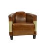 Armchairs - L'élégant armchair in genuine leather and jute, vintage chic design - JP2B DECORATION