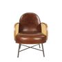 Fauteuils - Fauteuil en cuir et métal, design moderne, assise confortable - JP2B DECORATION