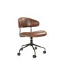 Armchairs - Leather and metal swivel chair, modern design, ergonomic seating - JP2B DECORATION