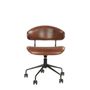 Armchairs - Leather and metal swivel chair, modern design, ergonomic seating - JP2B DECORATION