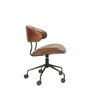 Armchairs - Leather and metal swivel chair, modern design, ergonomic seating - JP2B DECORATION