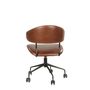 Armchairs - Leather and metal swivel chair, modern design, ergonomic seating - JP2B DECORATION