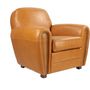 Fauteuils - Fauteuil Club en cuir tan, design intemporel, dossier rond - JP2B DECORATION