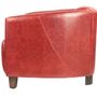 Fauteuils - Fauteuil Georgio en cuir rouge, design épuré, compact et élégant - JP2B DECORATION