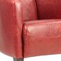 Fauteuils - Fauteuil Georgio en cuir rouge, design épuré, compact et élégant - JP2B DECORATION