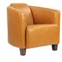 Fauteuils - Fauteuil Georgio en cuir tan, design épuré, compact et élégant - JP2B DECORATION