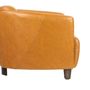 Fauteuils - Fauteuil Georgio en cuir tan, design épuré, compact et élégant - JP2B DECORATION